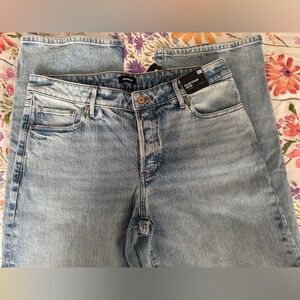 Express Light Blue Straight Leg Jeans